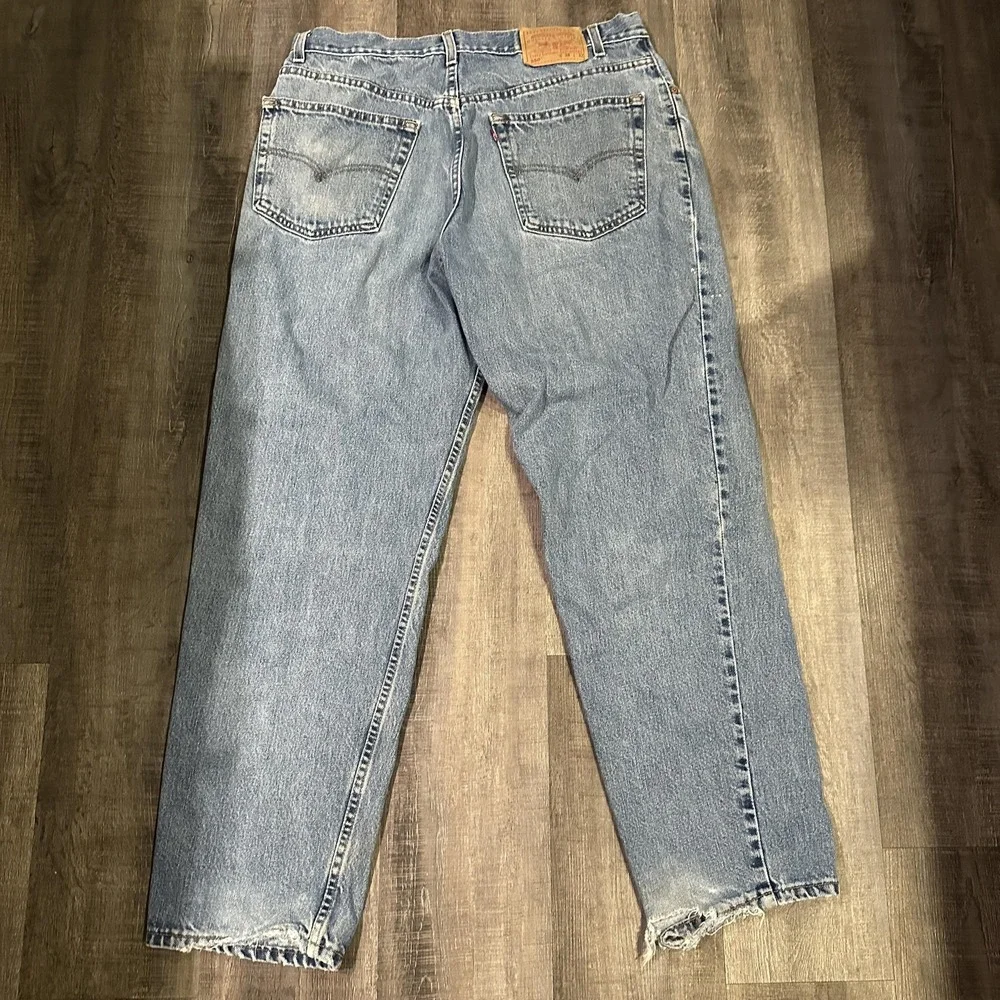 Levi's 550 Jeans Mens 36x32 Blue Relaxed Fit Baggy Wide Leg Distressed Y2K Denim